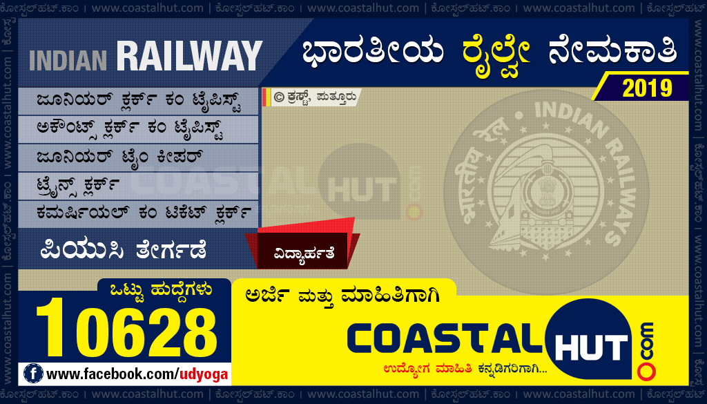 Indian Railway Recruitment 2019 – Under Graduate (12th) Non-Technical Posts